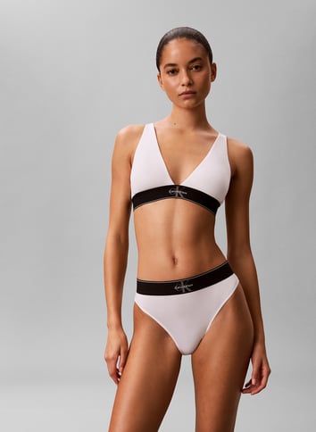 Monogram triangle bra CALVIN KLEIN UNDERWEAR White